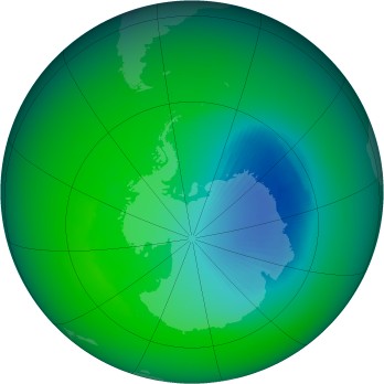 November 2000 monthly mean Antarctic ozone